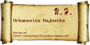 Urbanovics Hajnalka névjegykártya