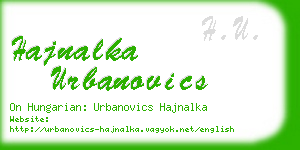 hajnalka urbanovics business card